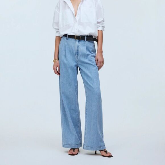 Madewell Denim - Madewell Wide Leg Jeans Harlow Light Wash Airy Denim Edition size 28